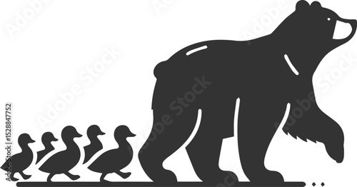 Cute bear animal vector drawing silhouette