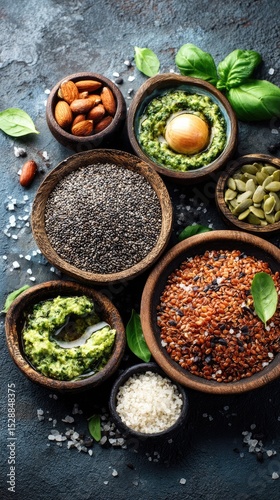 Wallpaper Mural Vibrant Assortment of Bowls Filled with Food Torontodigital.ca