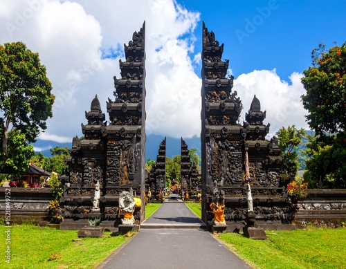 Gates to one of the Hindu temples in Bali in Indonesia 