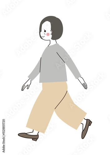 歩いている中年女性