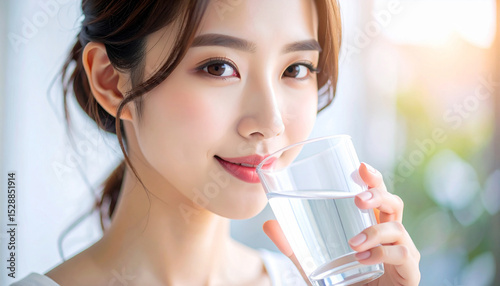 Wallpaper Mural アジアンビューティー(水を飲む) Torontodigital.ca