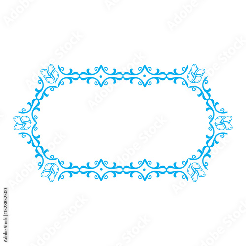 Eslimi Tazhib retro Frame. Iranian vector art template design isolated transparent background. Iranian Frame perfect for text box. Ideal greeting card cover design.