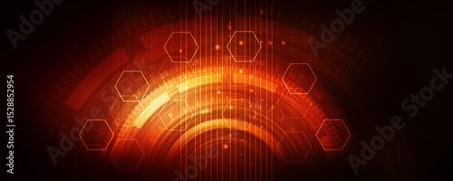 2d illustration Abstract futuristic electronic circuit technology background