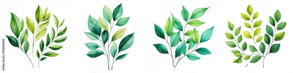 Naklejka premium Lush green foliage with vibrant leaves