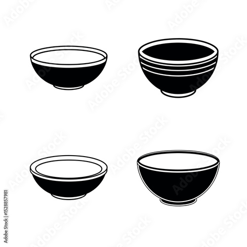 set of bowls on white