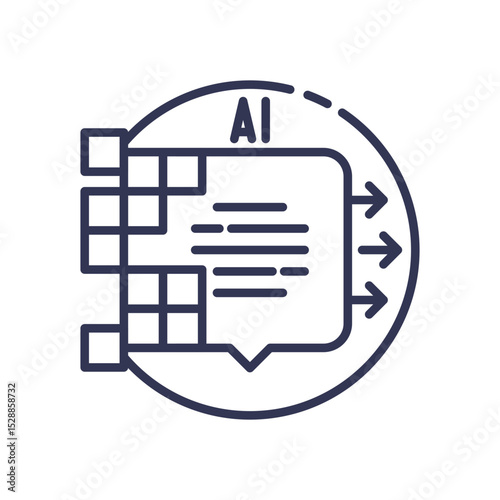 AI-driven digital interaction symbolizing data processing and communication.