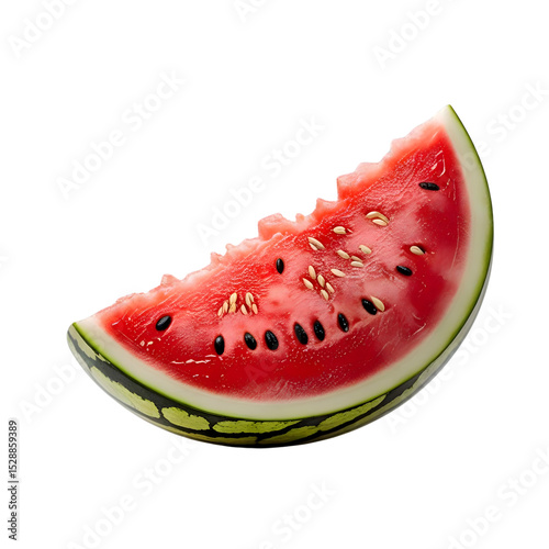 Juicy Watermelon Slice, Summer Delight isolated on transparent background Generative AI.