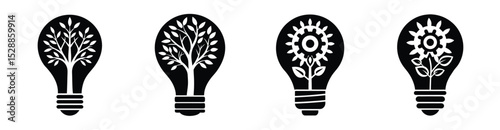 Modern idea concept represented by a luminous filament bulb vector icon