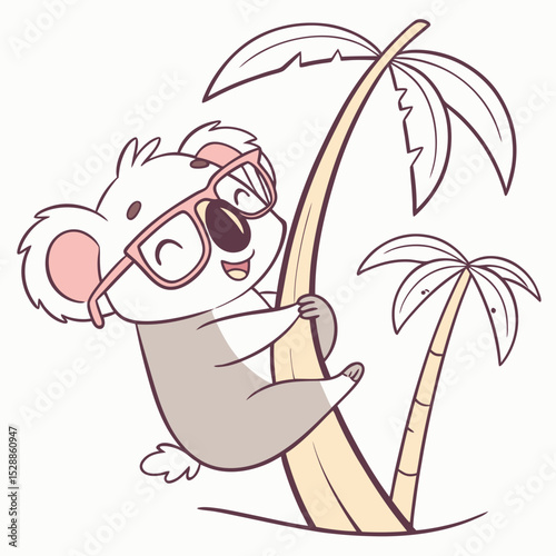 Happy Koala Beach day SVG (wearing glasses)