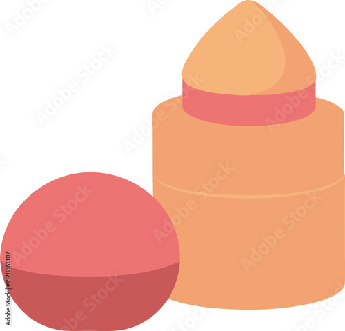Cream jar with puff