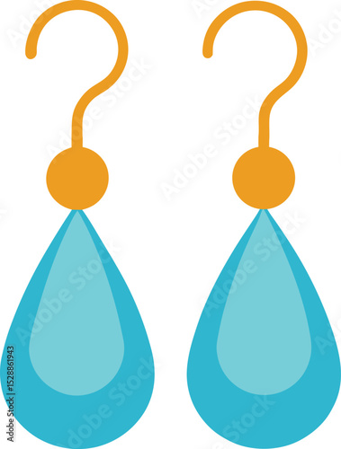 Ear rings icon vector illustration on transparent background.