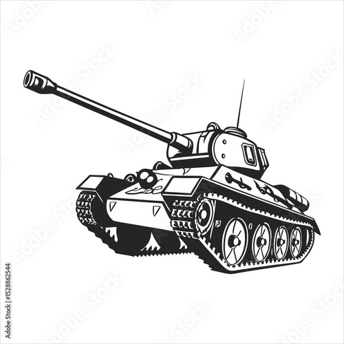 silhouette tank on white background