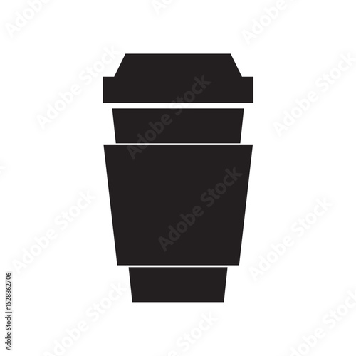 Coffee cup. Silhouette design. Hand drawn vector illustration on white background.