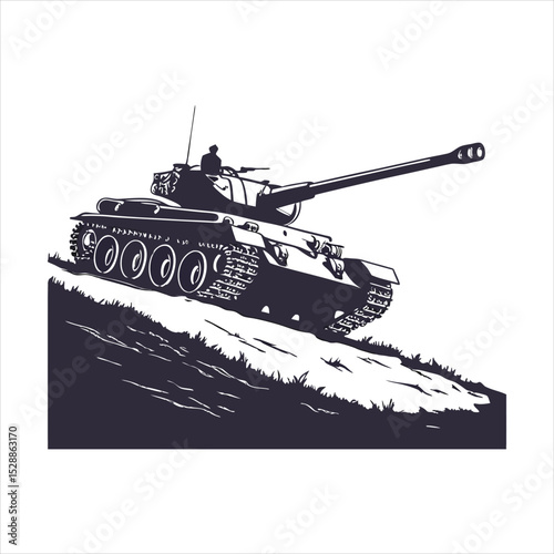 silhouette tank on white background