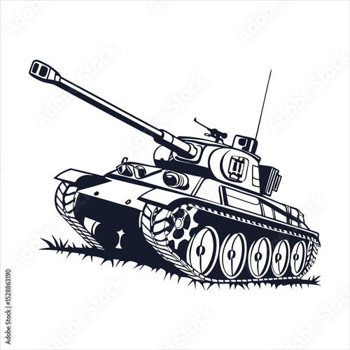 silhouette tank on white background