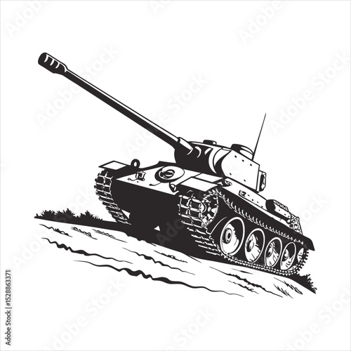 silhouette tank on white background