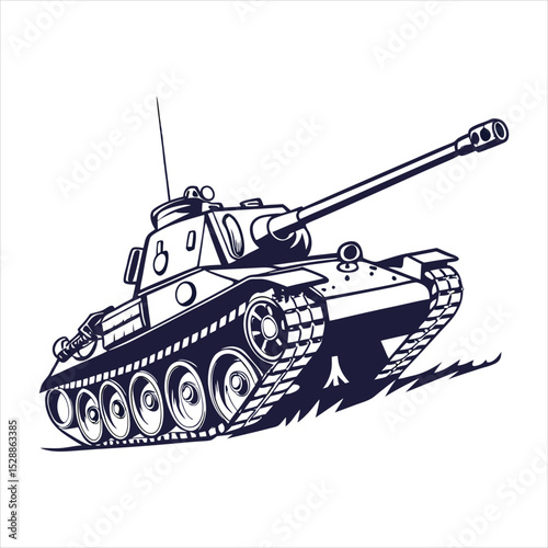 silhouette tank on white background