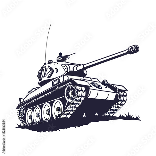 silhouette tank on white background