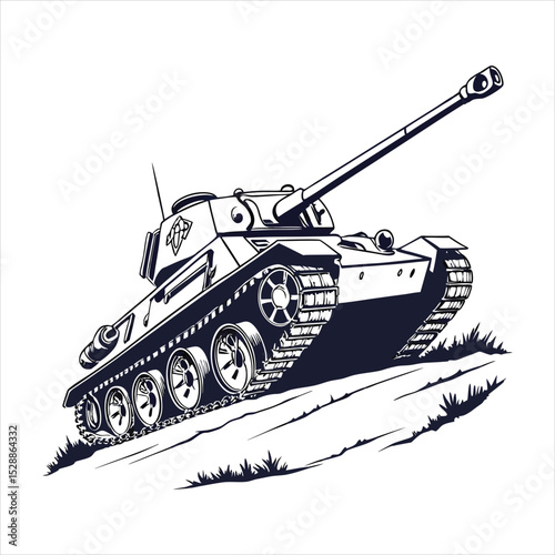 silhouette tank on white background