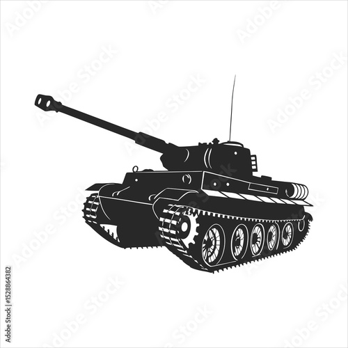 silhouette tank on white background