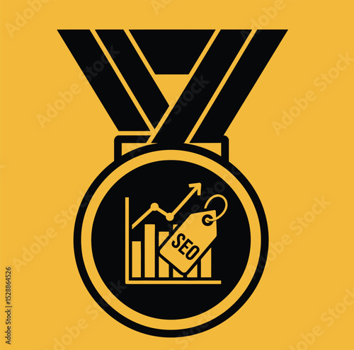 Seo success medal award winning chart graphic