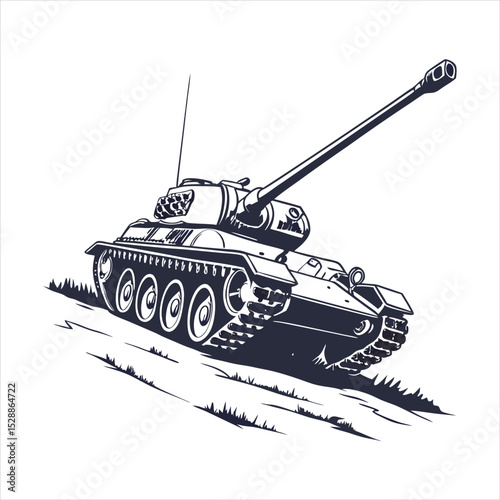 silhouette tank on white background