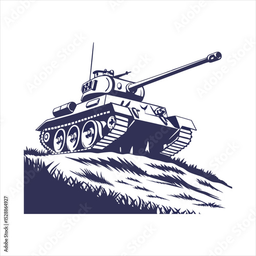 silhouette tank on white background