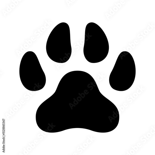 Dog paw print vector isolated on white background.