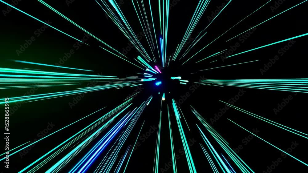 Neon hyperspace journey through space and time