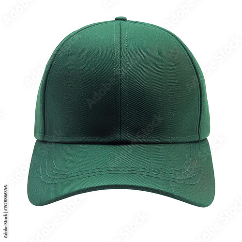 Dark green baseball cap isolated on transparent background