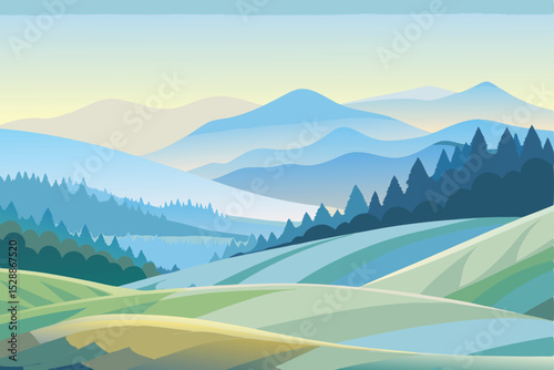 Frosted morning hills