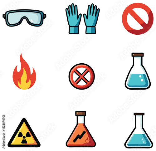 Lab Safety and Hazardous Material Warning Icons