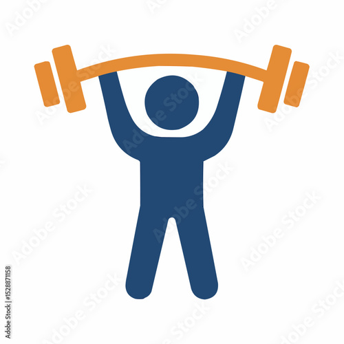 Man with barbell solid icon, bodybuilding concept, Weightlifter sign on white background, Man lifting weight icon in glyph style for mobile concept and web design. Vector graphics
