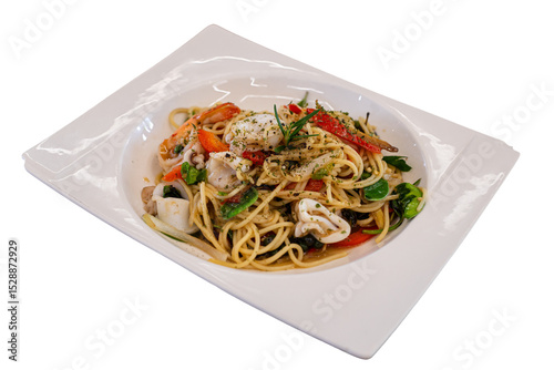 Spaghetti Pad Kee Mao, Thai style food