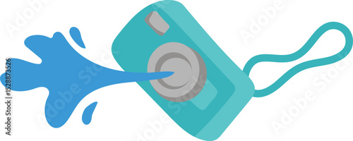 Trick camera water spray illustration