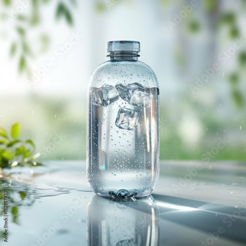 Clear Bottle of Water on a White Background – Hydration and Healthy Lifestyle Concept