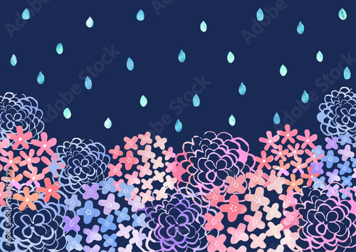 水彩紫陽花の背景