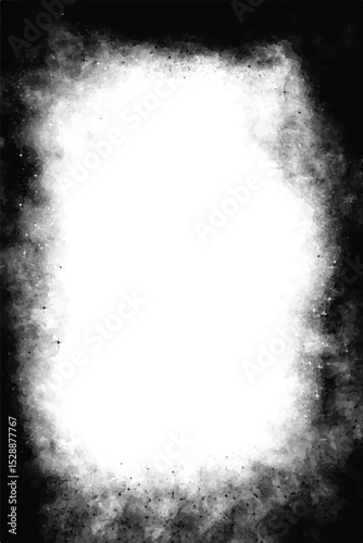 Black and white grungy abstract background. Grungy frame. Vertical vector illustration
