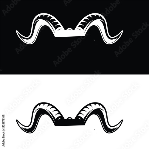 vector illustration of a set of vintage mustache