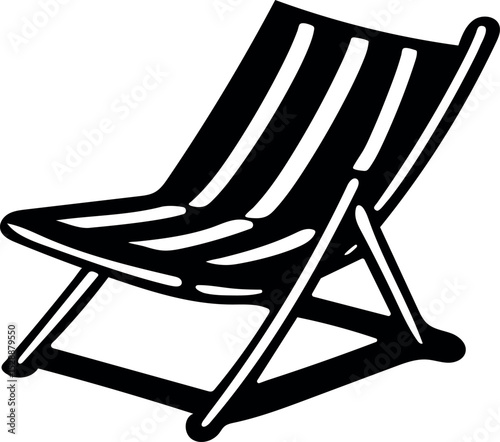 Beach chair on white background