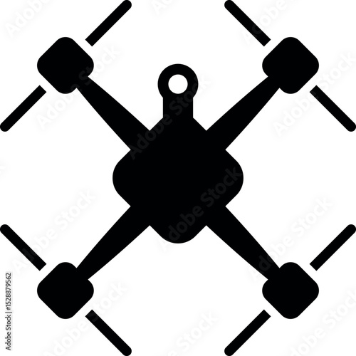 Simple black and white drone icon graphic
