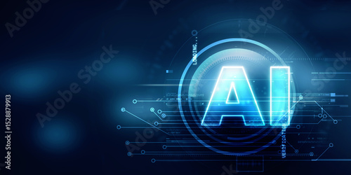 2d illustration Artificial Intelligence (AI) concept