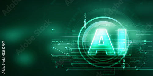 2d illustration Artificial Intelligence (AI) concept