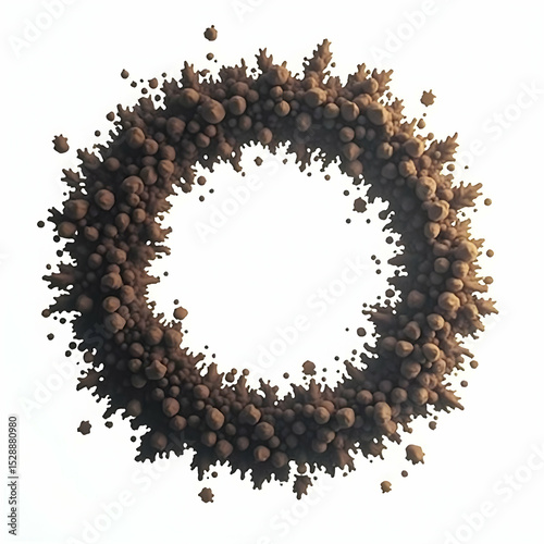 Abstract Brown Circle Shape on White Background Design Element
