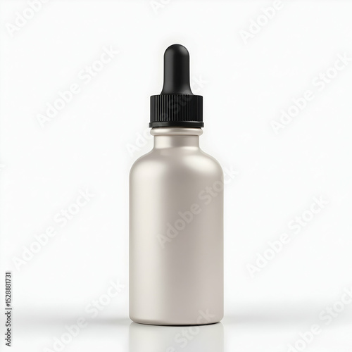 Dropper Bottle on White Background for Cosmetics or Healthcare