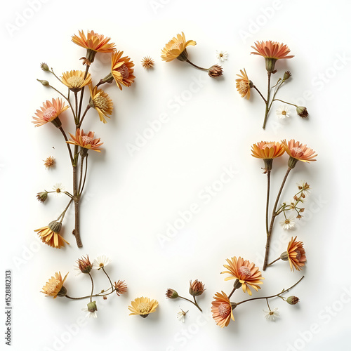 Floral Arrangement on White Background for Design and Decoration