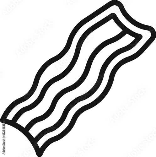 Bacon Outline Icon: Meat Food

