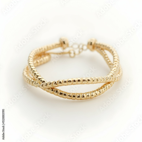 Gold Bracelet on White Background Product Shot Jewelry Design