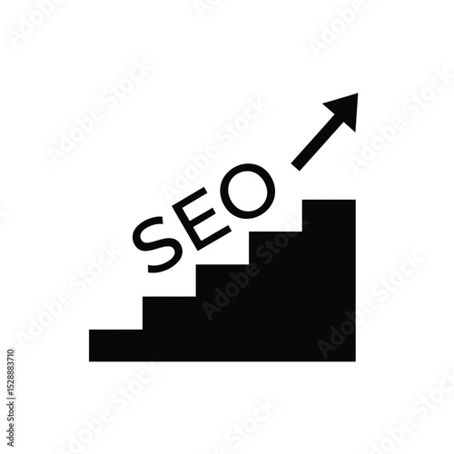 Seo optimization growth staircase icon