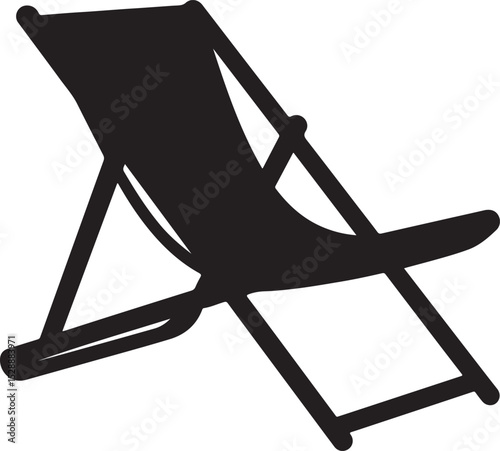 deck chair icon, symbol silhouette design vector illustration